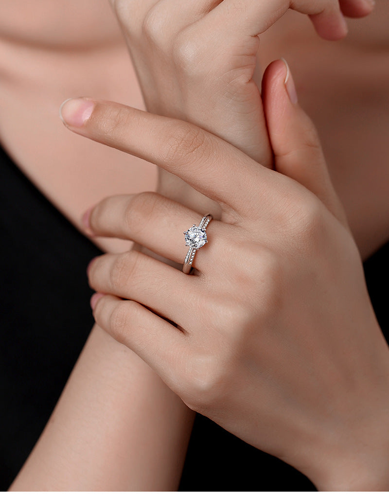 Estelle Solitaire Moissanite Ring in 925 Sterling Silver 1 CT