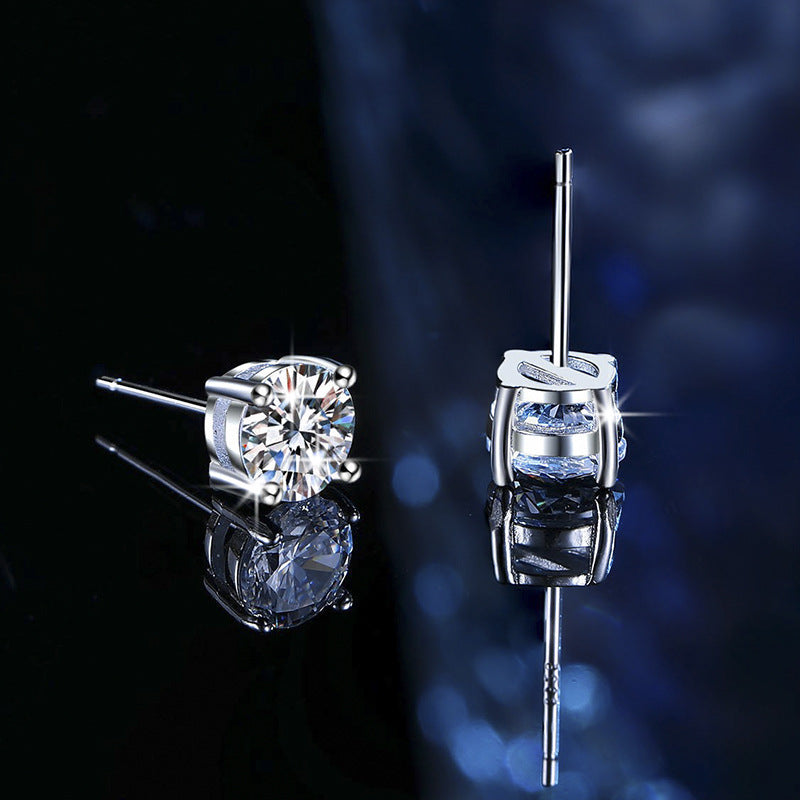 Clara Moissanite Stud Earrings in 925 Sterling Silver