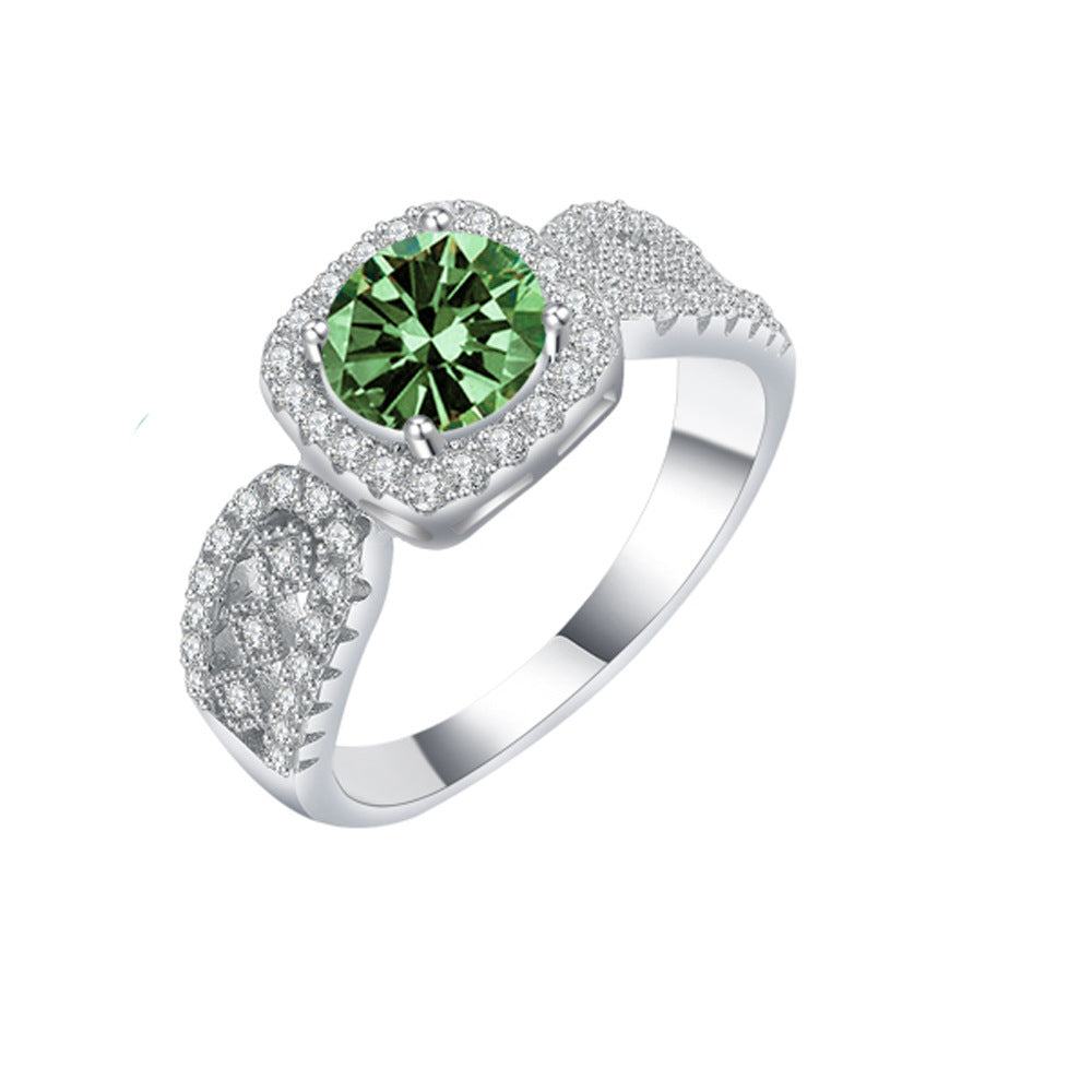 Verdandi Jewelry 1 CTW "Clover" Green Moissanite Ring - GRA Certified