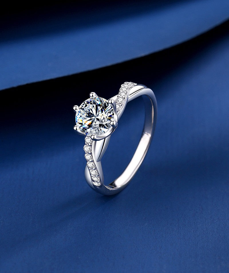 Luxe Moissanite Solitaire Ring in 925 Sterling Silver 1 CT