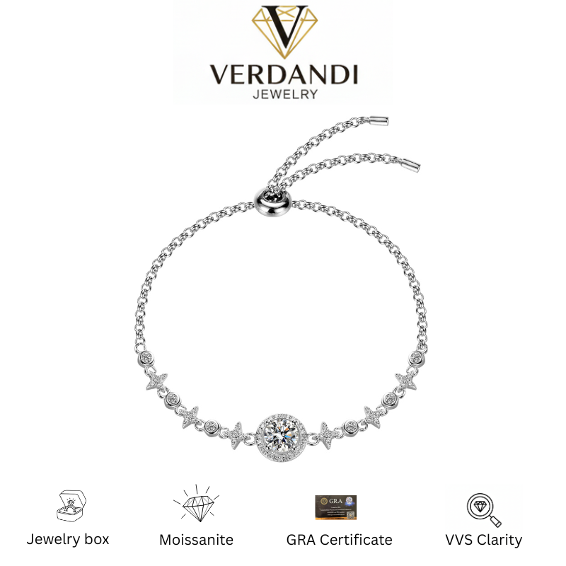 Lucida 1CT Moissanite Star Bracelet 925 in Sterling Silver