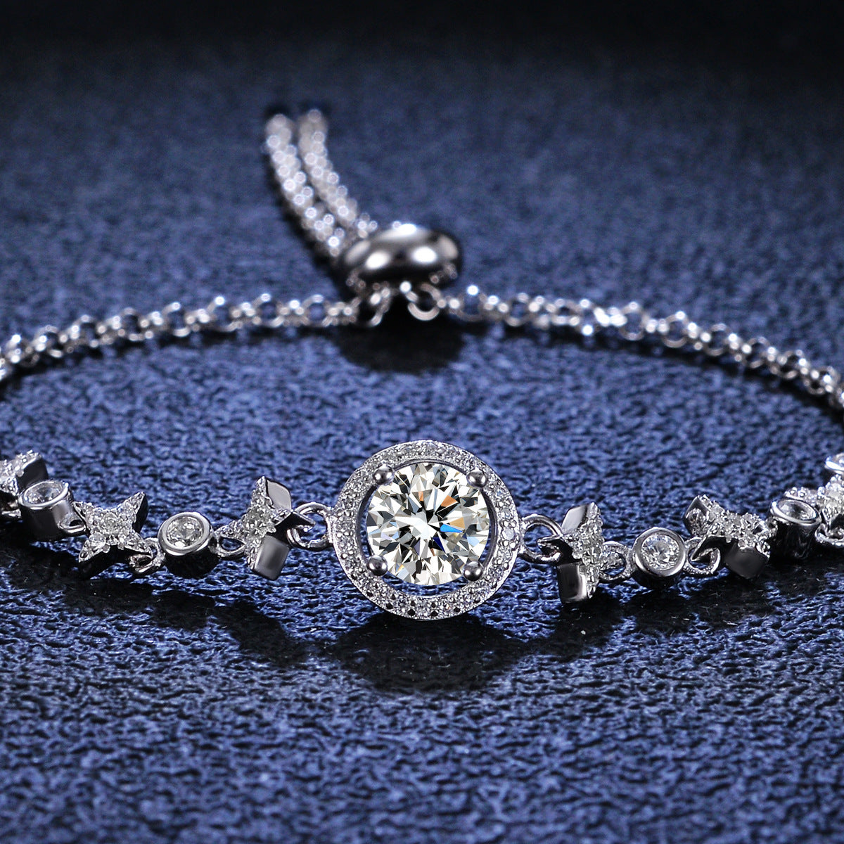 Lucida 1CT Moissanite Star Bracelet 925 in Sterling Silver