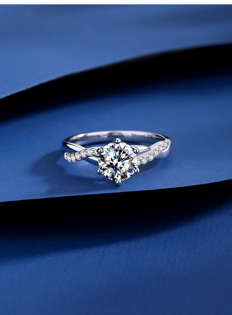 Luxe Moissanite Solitaire Ring in 925 Sterling Silver 1 CT