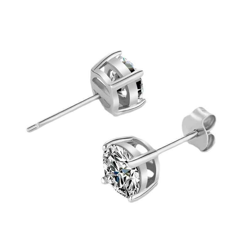 Clara Moissanite Stud Earrings in 925 Sterling Silver