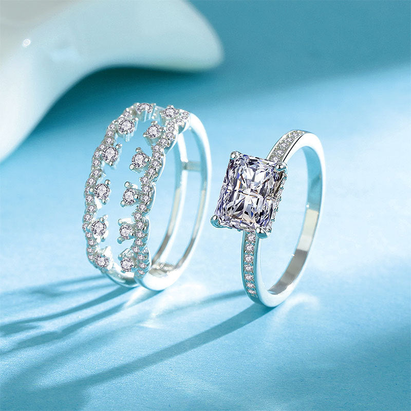 Verdandi Jewelry 3 CTW "Vintage" Bridal Set - GRA Certified Moissanite