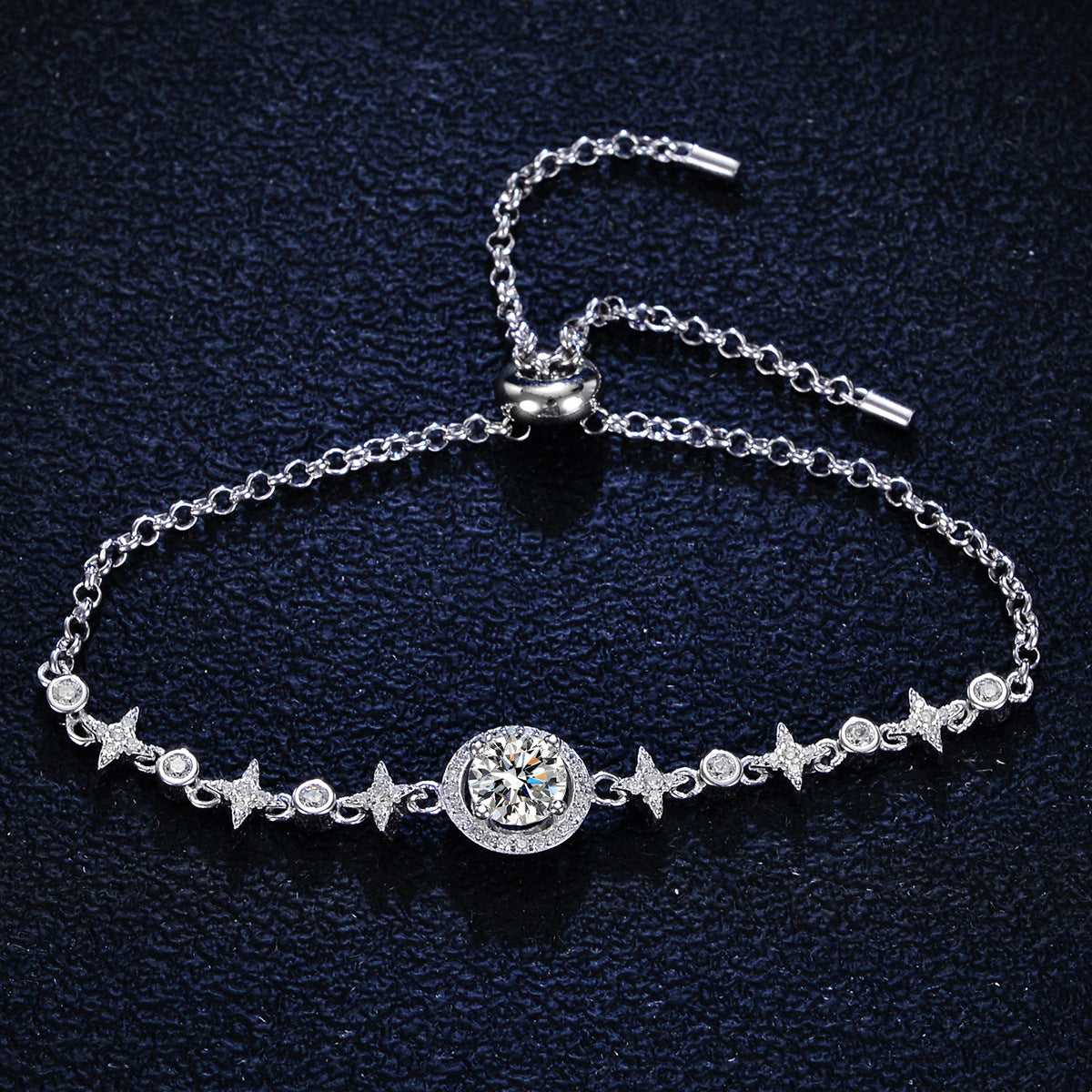 Lucida 1CT Moissanite Star Bracelet 925 in Sterling Silver