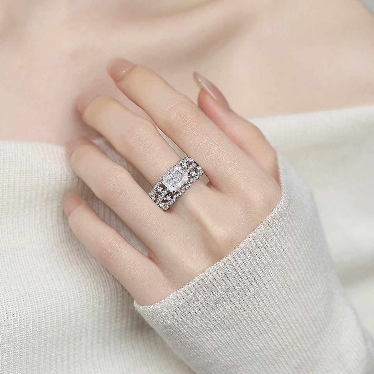 Verdandi Jewelry 3 CTW "Vintage" Bridal Set - GRA Certified Moissanite