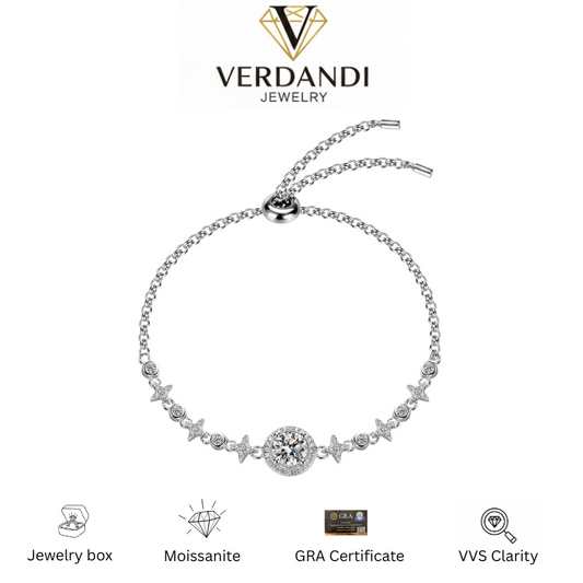 Lucida 1CT Moissanite Star Bracelet 925 in Sterling Silver