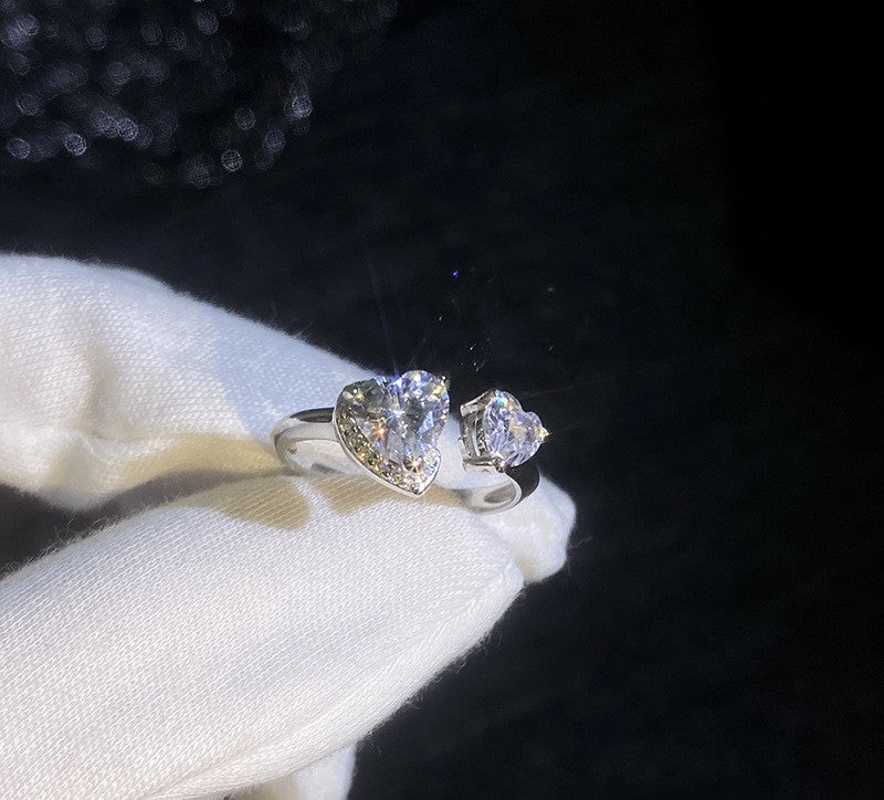 Verdandi Jewelry 1.5 TW Heart-Shaped Moissanite Ring - VVS Clarity GRA Certified 925 Sterling Silver