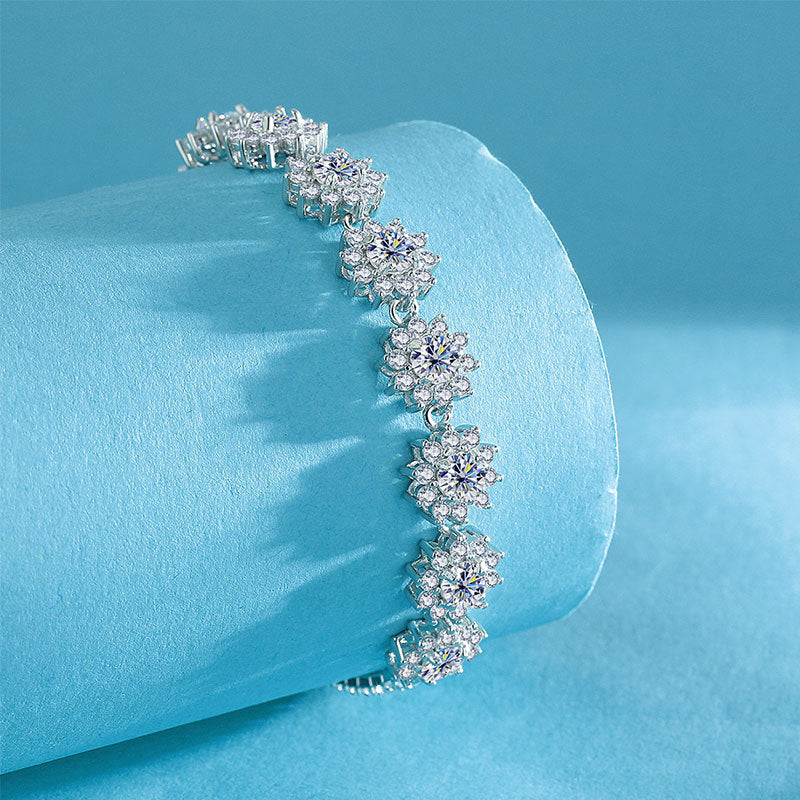 Verdandi Jewelry "Floral" Moissanite Bracelet - GRA Certified 925 Sterling Silver