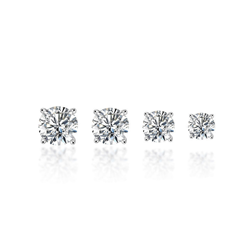 Clara Moissanite Stud Earrings in 925 Sterling Silver