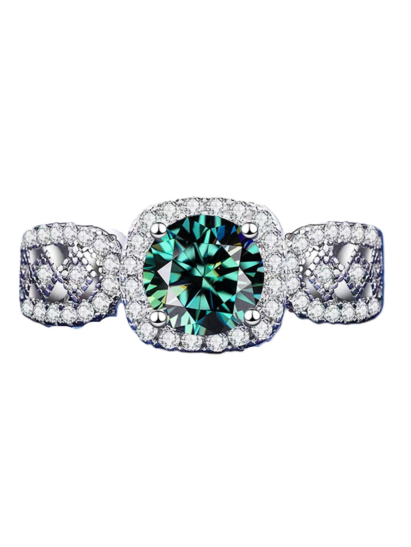 Verdandi Jewelry "Verdant" 3-Piece Set 3.0 CTW Moissanite Ring, Necklace & Earrings - Includes Gift Rose Box