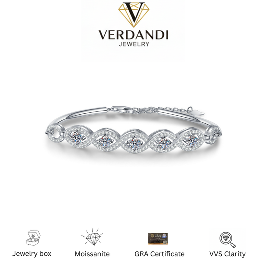 Verdandi Jewelry 1.5 Carat "Infinity" Bracelet - GRA Certified Moissanite
